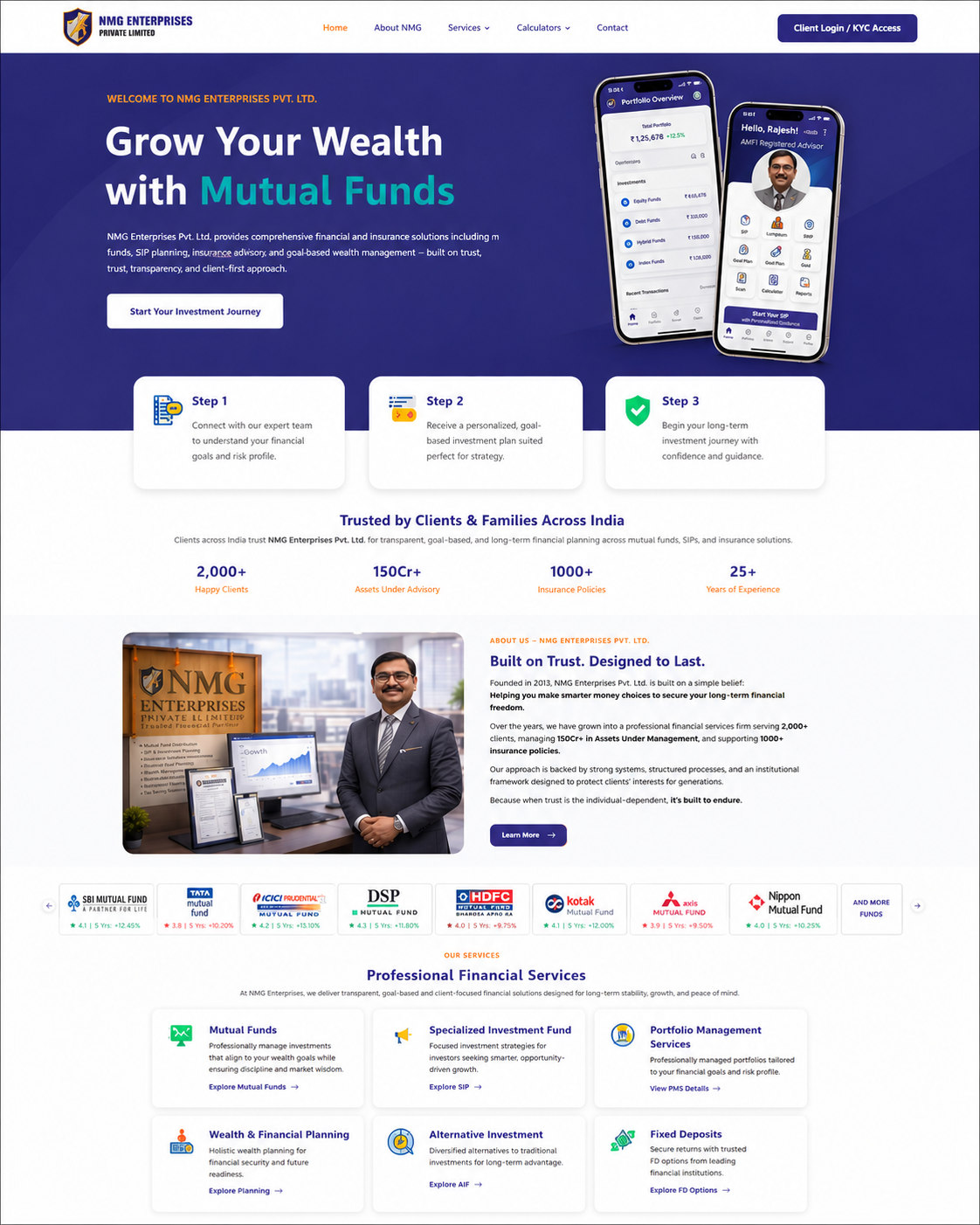 NMG Enterprises website showcase